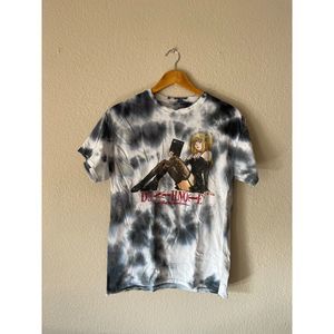 Death Note Misa Amane Black Tie Dye Graphic Tee, White (M)